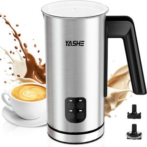 Milk Frother, 8.1 oz/240 ml Milk Frother and Steamer, 4-in-1 Electric Milk Frother, Milk Steamer and Frother for Latte, Stainless Steel Milk Steamer, Easy Clean, Dense Velvety Foam