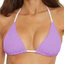 BECCA Women's Color Play Triangle Bikini Top, Adjustable, Tie Back, Swimwear Separates (Lilac),S