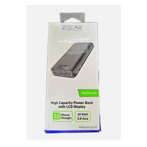 ZGEAR 20,000 mAh High Capacity Power Bank With LCD Display