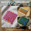 Knit Patch Looms Kit, Looms Knitting Kit for Beginners, Small Mini Darning Looms Wooden Patchwork Weaving Tool Set for Quickly Sewing Repair, Sewing Craft Supplies