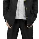 Cosplay Costume Japanese School Uniform for Male Clothes Sets of Adults Jacket and Pants Black, M