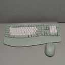 Wireless Keyboard and Mouse Combo,2.4G Full Size Wave Keys Ergonomic Keyboard with Wrist Rest for Natural Typing, 3 DPI Adjustable Ergonomic Mouse for Computer/Laptop/Windows/Mac (Avocado Green-B)