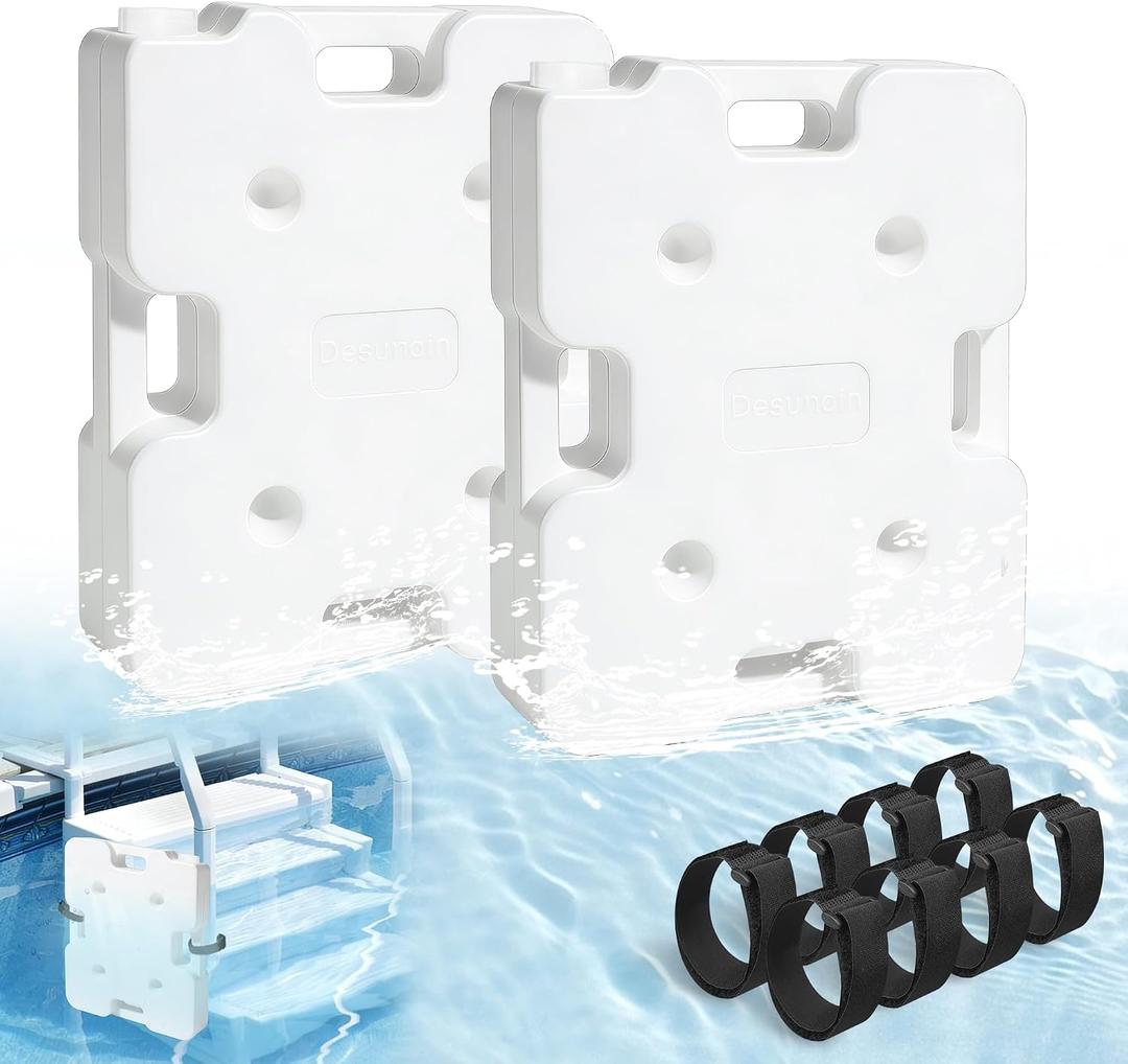 2 Pack 48lbs Heavy Duty Pool Ladder Weights, HDPE Waterproof Swimming Pool Ladder Weights for Steps, Pool Step Weights for Above & Underground Ground Pools (12.8" x 16.7")
