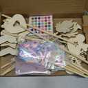 34 Pcs Make Your Own Princess Wand Kit 16 Unfinished Star Butterfly Crown Moon Fairy Wood Stick 6 Gem Stickers 4 Satin Ribbons 8 Mesh Decor for Princess Cosplay Party Accessories DIY Art Craft Making