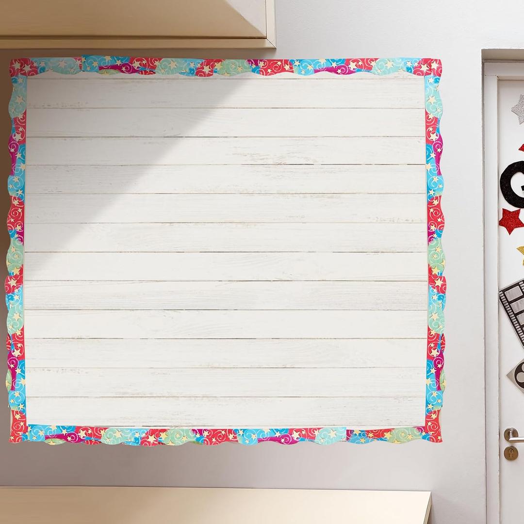 PerKoop 2 Roll White Wood Board Crafts Office School Classroom, Size: 125x9.5x5.5cm
