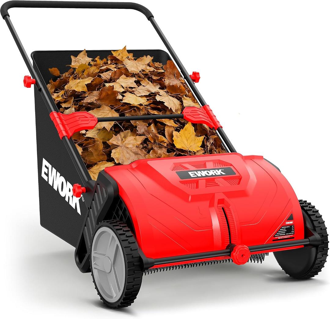 Push Lawn Sweeper 26-Inch with 3.5 cu.ft. Hopper Bag for Yard Clean