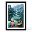 Hongkee 14x20 Picture Frame, Black Wood Style - Display Posters 12 x 18 with Mat or 14x20 without Mat, Wall Mounting Horizontal and Vertical, 1 Pack