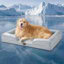Bedsure XL Dog Bed for Extra Large Dogs - Orthopedic XLarge Dog Cat Cooling Bed Washable, Comfort Dogs Couch Sofa with Waterproof Removable Cover, Pet Bed with Nonskid Bottom, Cooling Grey, 42"