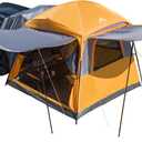SUV Tent for Camping,Waterproof PU2000mm, Fits 5-8 People,Spacious Double Layer Design, Includes Rainfly & Storage Bag, 8FT L x 8FT W x 7.2FT H (Orange)