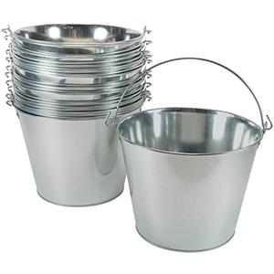 5-Quart Galvanized Pail Beer Bucket 9x9x7 inches (Pack of 12)