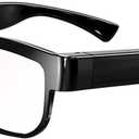 Camera Glasses Video Glasses HD Smart Glasses Recording Outdoor Sport Glasses with Camera Wearable Eyeglass Built-in 32G Memory Card only Open on Computer (Gray)