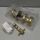 Kwikset Juno Interior Passage Door Knob, Handle For Closet and Hallway Doors, Non-Locking Doorknob in Polished Brass (1 Pack)