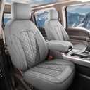 Tecoom Car Seat Covers Full Set Fit for Toyota Tacoma Leather Front & Rear Seat Covers Protector Cushion Full Coverage Truck Seat Covers Custom Fit for 2016-2023 Tacoma Double/Crew Cab, Grey (Tacoma 2016-2023, Full Set/Gray)