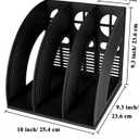 SAYEEC 2Pcs Magazine Holder Plastic File Sorter Binder Holder for Desk Folder Organizer Stand Book Shelf Dividers Vertical Filling Storage Rack Desktop Bookshelf Display Box for Office School (Black)