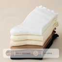 Rueesh 6 Pairs Breathable Women Warm Ruffle Ankle Socks Winter Cozy Knit Cotton Crew Socks Soft Thermal Frilly Calf Socks (White)