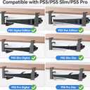 Kosker No-Drill PS5/Slim/Pro Under Desk Mount, Metal Under Desk PS 5 Mount for PS5 Slim Digital & Disc, PS 5 Holder Under Desk with Clamp, Screw and EVA Foam for PS 5/Slim/Pro Digital Console