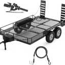 Metal Builder Kit 1/10 RC Trailer with Hitch Mount Receiver & Hauling Ropes for Crawler Cars Axial SCX10 D90 Wrangler TRX4 TRX6 Redcat GEN8