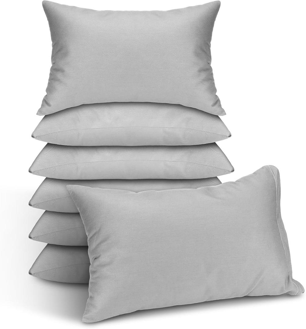 Kigley 6 Pack Mini Pillows Bulk Small Pillows 14"x9" Soft Travel Nap Pillow for Daycare Nap Time Pet Neck Lumbar(Gray)