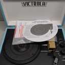 Victrola Journey Bluetooth Portable Suitcase Record Player  with Built-in Speakers, 3 Speed Vinyl Record Player, RCA Out, Headphone Jack (Turquoise)