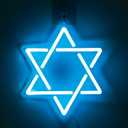 Star of David Neon Sign, Attivolife Hanukkah Decorations Jewish Star Shape Neon Light, LED Wall Decor for Home Office, Housewarming Birthday Gifts for Jews Judaism Women