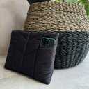 UZBL Puffy Laptop Sleeve 13-14 inch, Puffer Laptop Carrying Case for Women, Pillow Case Compatible for MacBook Air M3 2024 M2 M1, MacBook Pro 13 in 14 in, Diamond Stitched Sleeve (Khaki)