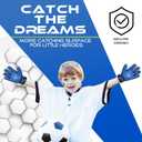 BEAST RAGE Soccer Goalkeeper Gloves for Kids Boys Youth,Soccer Goalie Gloves 4MM Anti-Slip Latex Palm Double Wrist Support,All Weather Football Gloves (Size 5 Suitable for 9-12 Years Old, Blue)