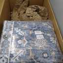 OPPODREAM Vintage Blue Area Rugs 10x14, 10 x 14 Retro Washable Rug Non Slip, Low-Pile Faux Wool Carpet, Soft Distressed Navy Floor Mat for Living Room, Bedroom, Office, Dorm, Dinning Room, Big & Large