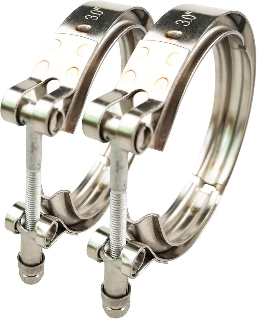 3 inch V Band Clamp 304 Stainless Steel for Turbo Downpipes, 2 Pack