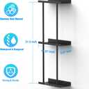 Towel Rack for Bathroom, Wall Mounted Vertical Rolled Towel Storage Organizer Holder with Shelf, Holds Up 6 Large Bath Sheets, Black Large Size
