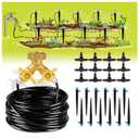 HIRALIY 50ft Drip Irrigation Kit Plant Watering System 8x5mm Blank Distribution Tubing DIY Automatic Irrigation Equipment Set for Garden Greenhouse Flower Bed Patio Lawn (49.2FT/15M)