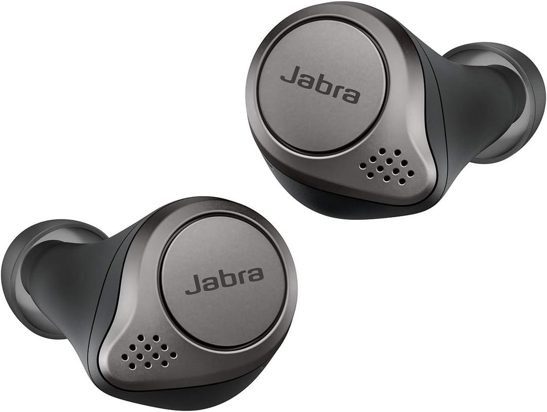 Jabra Elite 75t True Wireless Earbuds with Charging Case, Titanium Black  Active Noise Cancelling Bluetooth Earbuds with a Comfortable, Secure Fit, Long Battery Life, Great Sound