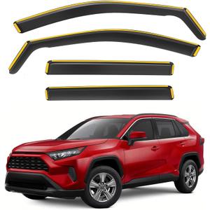 Shatterproof in-Channel Rain Guards for Toyota RAV4 2020-2025, Clip-on Window Deflectors Vent Window Visors Rain Sun Wind Guards Shade Deflectors, 4 pcs