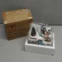 Giftgarden Christmas Village with Santa Deer and Rotating Christmas Tree, Lighted Musical Xmas House Decoration Indoor