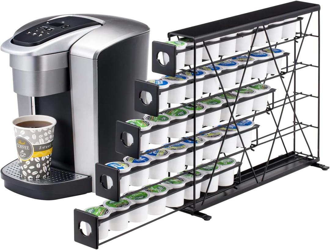 k cup Holders for 5 Tier Coffee Pod Holder,Black Metal Space(40 pods)