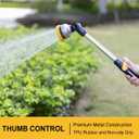 FANHAO Metal Garden Hose Wand, 16-Inch Heavy Duty Watering Wand with 9 Spray Patterns, 180 Rotating Long Garden Hose Nozzle Thumb Flow Control, Ideal to Water Hanging Baskets and Shrubs -Yellow