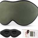LitBear Sleep Mask for Men Side Sleeper, Sleeping Mask for Women Light Blocking, 3D Contoured Cup Eye Mask Sleeping, Soft Lightweight Sleep Eye Mask with Adjustable Elastic Strap for Traveling (Olive Green)