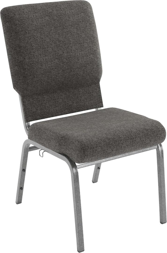 Flash Furniture Advantage Charcoal Gray Church Chair 18.5 in. Wide, Set of 1