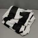 PAVILIA Striped Throw Blanket for Sofa Couch | Soft Flannel Fleece Stripe Black and White Decorative Throw | Warm Cozy Lightweight Microfiber | 50 x 60 Inches