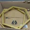 Gold Coffee Table Glass Modern Coffee Table, Hexagon Free Combination Glass Center Table Small End Tables with Metal Frame for Living Room Set of 1