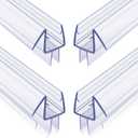 4-Pack Frameless Shower Door Bottom Seal for 1/4 Inch Thick Glass Doors Stop Shower Leaks and Create a Water Barrier (1/4 x 39)