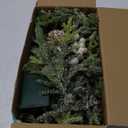 9FT Snow Cedar Pine Garland, Prelit Christmas Garland with Timer, Realistic Garlands Battery Operated for Winter Holiday Outdoor Staircase Decorations 30LED