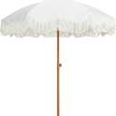  Boho Fringe Umbrella, 6.5ft Outdoor Umbrella with Tassel
Boho Chic Style, UPF 50+ Sun Protection, Steel Pole, Push Button Tilt, Easy to Set Up, for Party Picnic Beach, Antique White