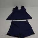 Aleumdr Tankini Swimsuit for Womens 2 Piece Tummy Control Bathing Suits Ruffled Flowy Tankini Top with Boy Shorts S