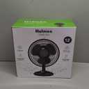 HOLMES 12" Table Fan, 75 Oscillation, 3 Speeds, 15 Adjustable Head Tilt, Ideal for Home, Bedroom or Office, Black