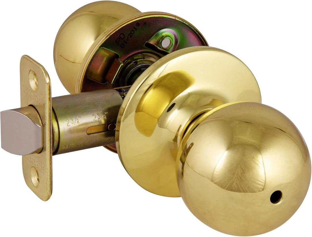 Design House 782920 Ball Privacy Bed and Bath Door Knob Polished Brass