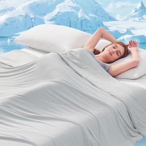 Topcee Cooling Comforter Twin Size (60"x90")-Cooling Blanket Everlasting Cold Touch for Hot Sleepers-Q-max>0.45 Double-Sided Lightweight Design Summer Ice Blanket for Night Sweats-Grey