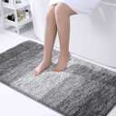 OLANLY Bathroom Runner Rugs 44x24, Extra Soft Absorbent Microfiber Bath Rugs, Rubber Backing, Quick Dry, Machine Washable Bath Mats for Bathroom Floor, Tub and Shower, Home Decor Accessories, Grey