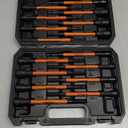 16Pcs Long Magnetic Nut Driver Set for Impact Drill | 6 Inch Long Nut Driver Set | SAE and Metric | 1/4 Inch Hex Shank | Cr-V Steel (16PCS Magnetic Nut Driver (Long))