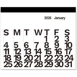 The Wall Calendar Year 2026 - Black/White- Giant Wall Calendar 48" x 36" - 12 Month Modern Calendar