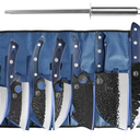 XYj Portable Chef Knife Set Professional Slicing Butcher Knives With Rolling Bag Sharpener Stick Cleaver Boning Knife For Kitchen Camping